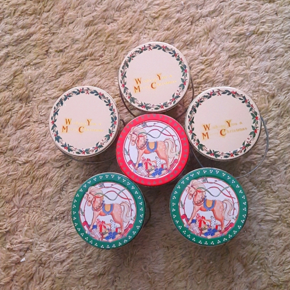 Five Holiday Tins Decor